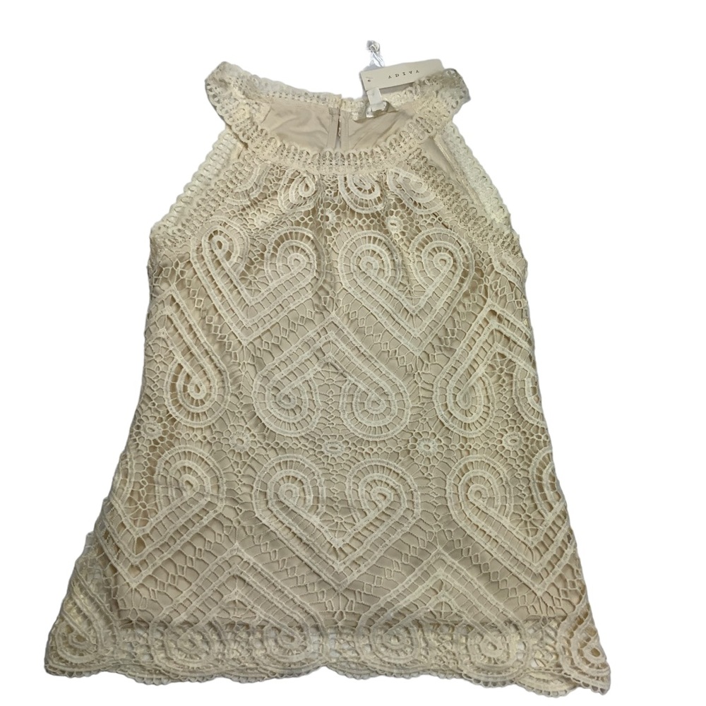 Adiva Ivory/Off White Lace Top Sz S